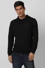 Buy Men Black Embroidered Hooded Neck Sweatshirt Online - 39824535 ...