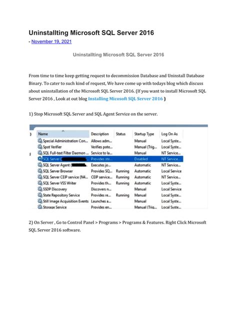 Image result for Microsoft SQL Server 2016 Uninstall