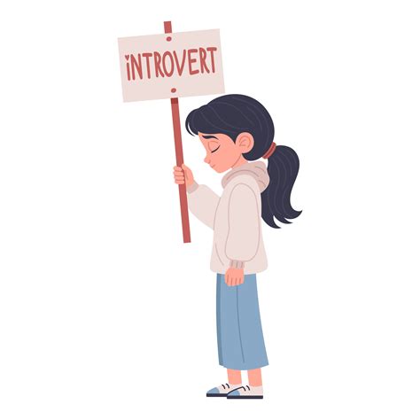Happy Introverted Girl, illustration 46540632 Vector Art at Vecteezy