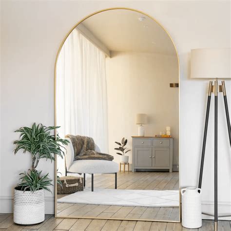 Akiko Gold Arched Metal Mirror for Modern Interiors
