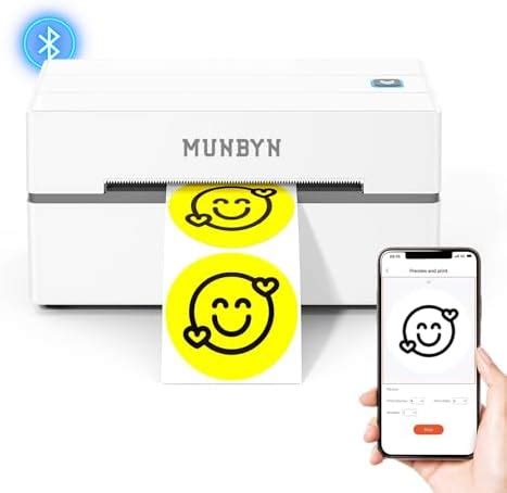 MUNBYN Bluetooth Thermal Label Printer, 130B 4x6 Wireless Shipping ...