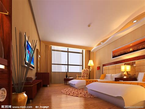 酒店客房效果图设计图__室内设计_环境设计_设计图库_昵图网nipic.com
