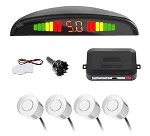 Kozdiko Car Reverse Parking Sensor White Set of 4 with LED Display ...