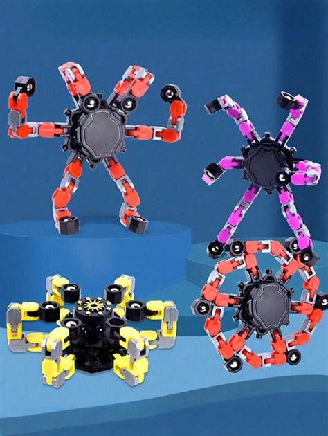 1pc Mechanical Gyro Fidget Toy Finger Spinner, Transformable Octopus ...