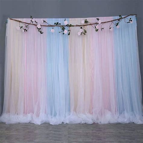Buy Atongham Colorful Tulle Chiffon Backdrop for Bridal Shower Wedding ...