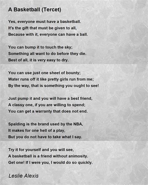 Famous Basketball Poems For