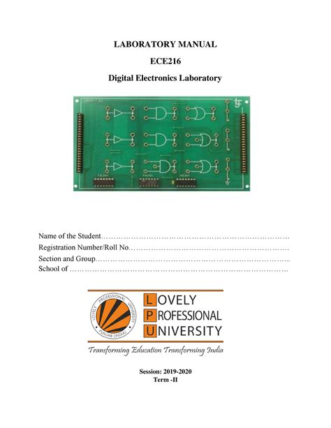 Lmece 216 - ANANONYMOUS - LABORATORY MANUAL ECE Digital Electronics ...