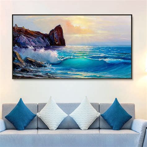 Beautiful Seascape with Sunrise Canvas Printed Wall Paintings & Wall A ...