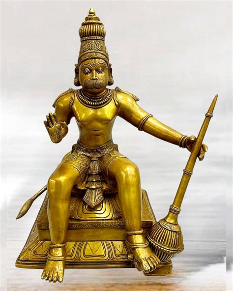 Brass Large Hanuman Statue - 22" – Budhshiv.com
