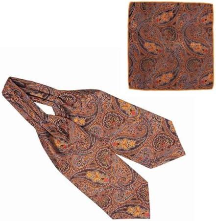 Buy The Tie Hub Men's Ascot Empire Orange Paisley Cravat Tie and Pocket ...
