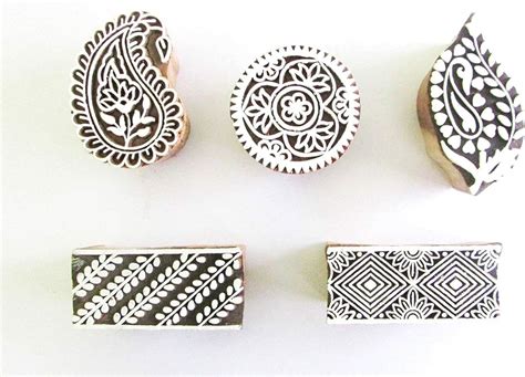 Woodenblockstamps Rosewood Stamps Hand Carved Fabric Printing Block ...
