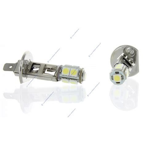 2 x H1 24V bulbs - LED SMD 9 LED - truck signaling bulb - White ...