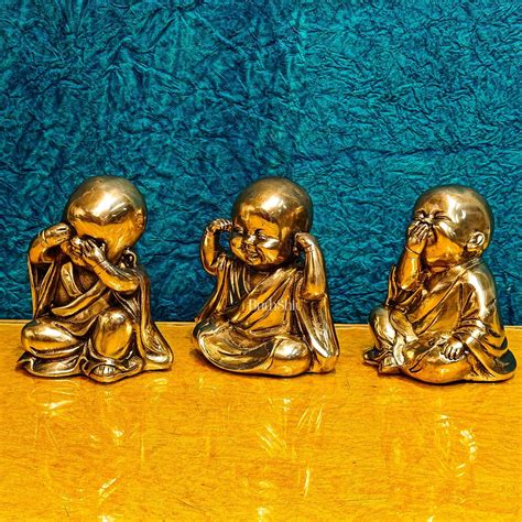 Buy Brass Baby Laughing Buddha Monks Perfect for Home Décor | BudhShiv ...