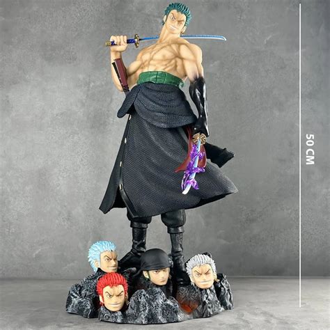 One Piece : Zoro Four Head Detailed Standing - 50cm Action Figure With ...