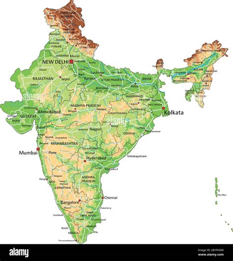 A Physical Map Of India