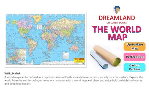 World Map Educational Wall Chart – Double-Sided Laminated Poster with ...