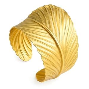 Buy PRAO Stylish Women Anti-Tarnish Golden Leaf Bangle Bracelet ...
