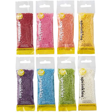 Wilton Rainbow Jimmies Sprinkles 8-Piece Dessert Decorating Set ...