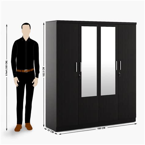 Buy Helios Rhine 4-Door Wardrobe with Mirror - Wenge from Home Centre ...