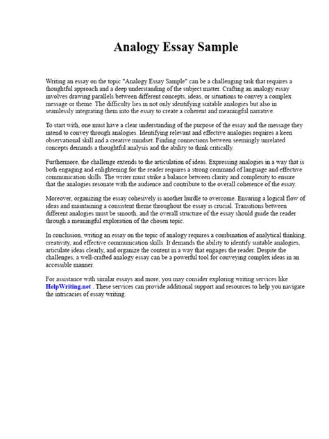 Image result for Example of Analogy Paragraph