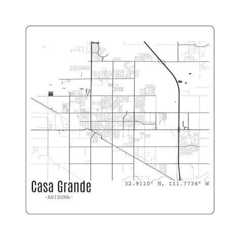 Casa Grande Arizona Map Sticker, I Love Casa Grande Arizona Sticker ...