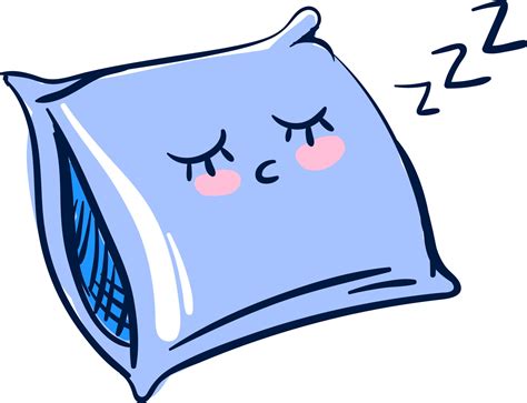 Sleeping blue pillow, illustration, vector on white background 13683703 ...