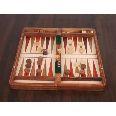 2 in 1 Magnetic Travel Chess & Backgammon Set in Golden Rosewood & Bud
