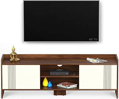 BLUEWUD Anatdol Engineering Wood Floor Standing TV Entertainment Unit ...