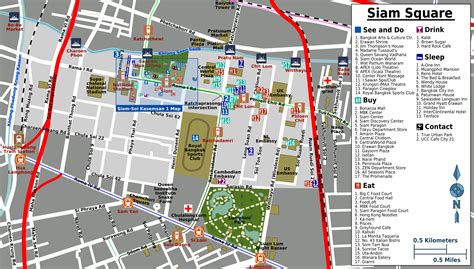 Map Of Bangkok Siam Square