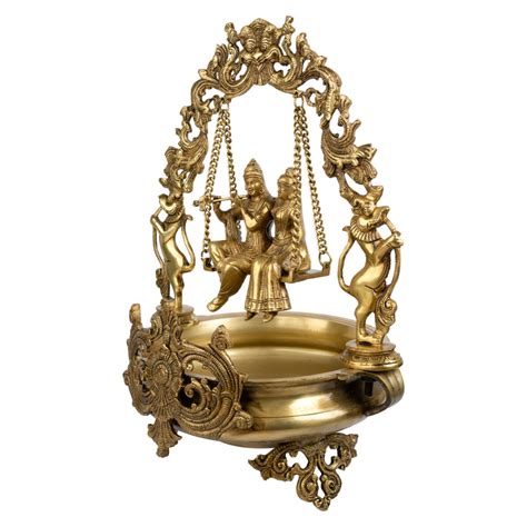 Jaszz Art Brass Big Radha Krishna Swing Urli Bowl