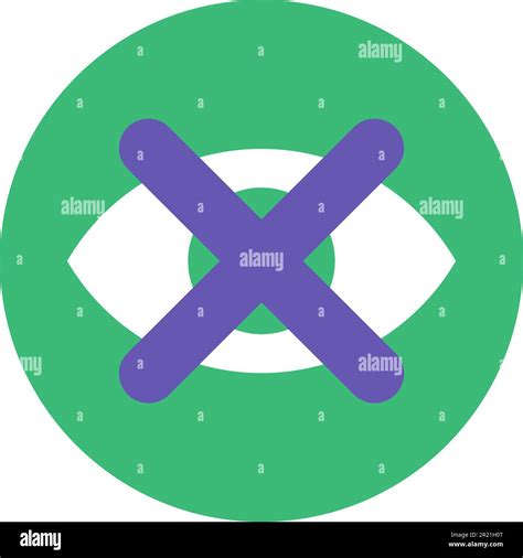 Eye Crossed Icon, Access Forbidden App Button Flat Vector illustration. Not Visible Sign Vector ...
