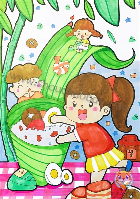 端午节儿童画怎么画简单又漂亮,二年级端午节儿童画一等奖模板 - 天天