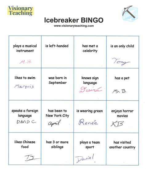 Ice Breaker Bingo Card Template Free And Customizable Bingo Templates