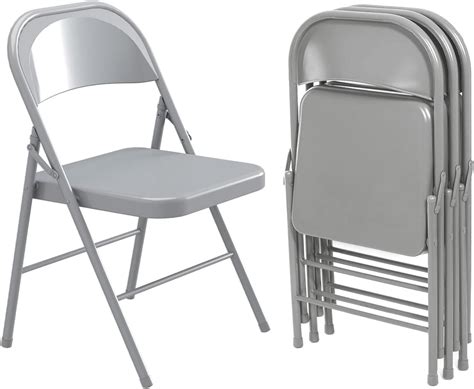 VENI HOME 4 Pack Folding Chairs,Metal Folding Chairs Steel Frame with ...