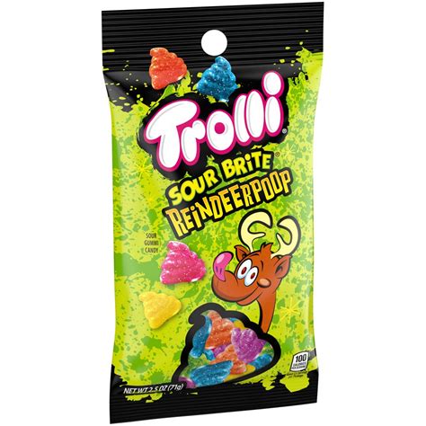 Trolli Sour Brite Gummi Reindeer Poop, Holiday Sour Gummy Candy, Funny ...