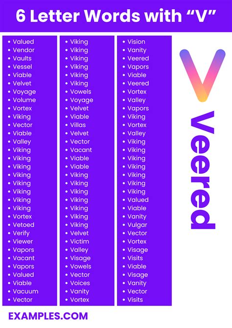 450+ 6 Letter Words with V List, Meaning, PDF