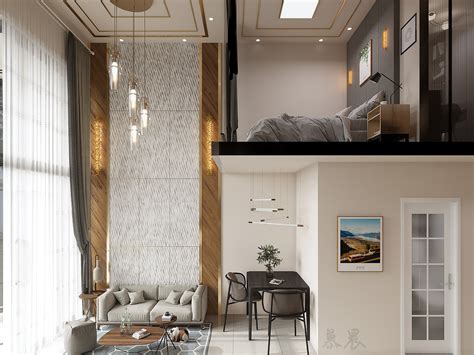 40平方loft单身公寓装修设计图欣赏_装信通网效果图