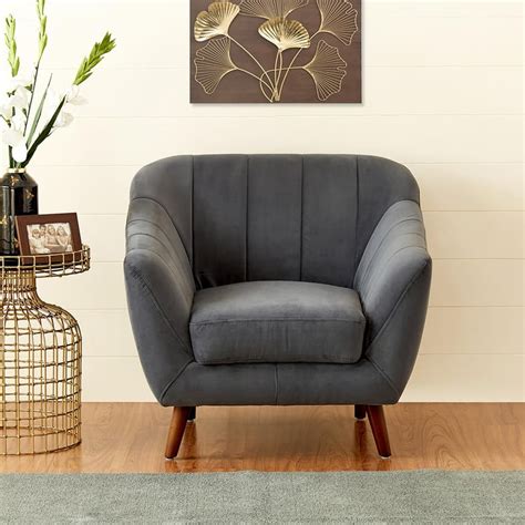 Buy Ivy Fabric 1-Seater Sofa - Grey from Home Centre at just INR 22495.0