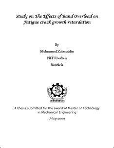 Study on the Effects of Band Overload on Fatigue Crack Growth ...