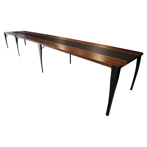 Vintage Black Walnut Dining Table For Sale at 1stDibs