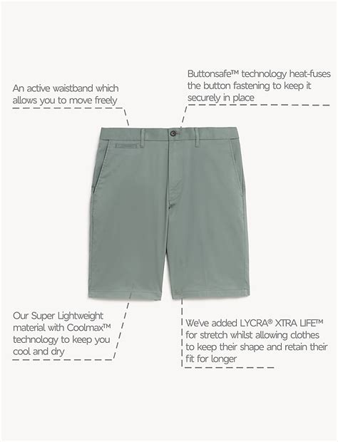Buy Cotton Mix Plain Regular Fit Chino Shorts at Marks & Spencer
