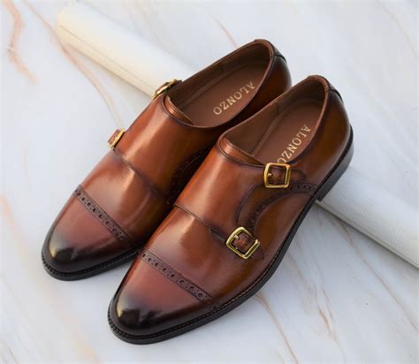 Adam Double Monk Strap Leather Shoes – Alonzo Shoes