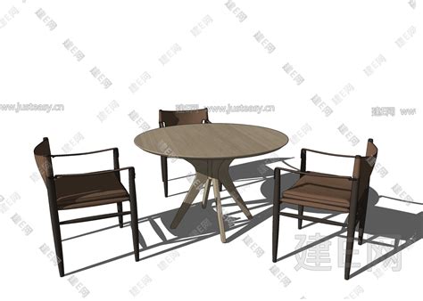 现代休闲桌椅-sketchup模型_sketchup模型库_建E室内设计网!