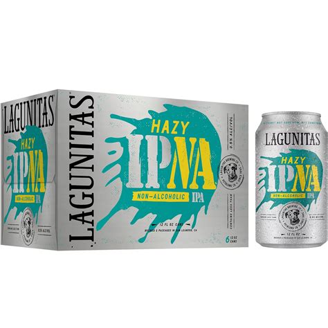 Lagunitas Brewing Co. Hazy IPNA Non Alcoholic IPA Craft Beer 6 pk Cans ...