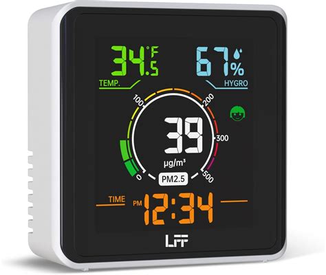 Indoor Air Quality Monitor, LFF PM2.5 Detector, Temperature Tester, and ...