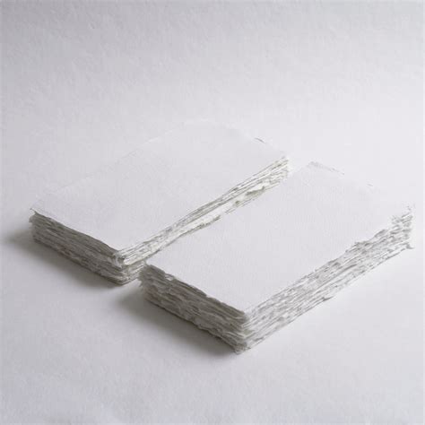 White, 4.3" x 8.7", 300 gsm - Deckle Edge Paper - Indian Cotton Paper Co.