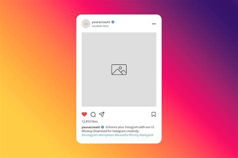 Curve instagram ui post mockup | Premium PSD
