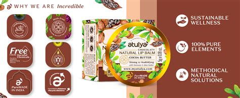 Buy Atulya Cocoa Butter Natural Lip Balm, Hydrates & Adds Shine to Soft ...