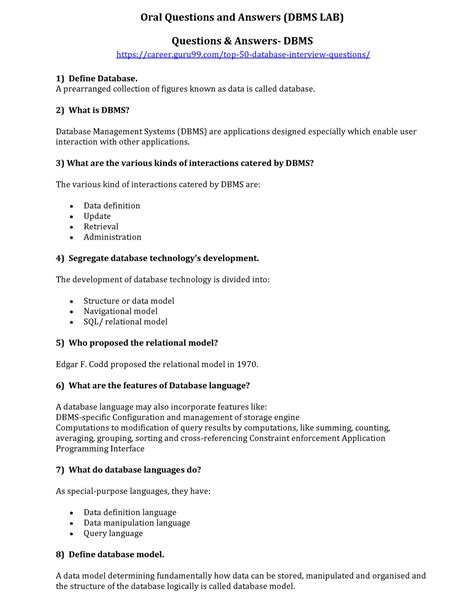 Oral questions and answers for dbms mysql mongodb nosql - Questions ...