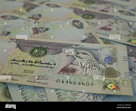 AED. Currency of United Arab Emirates. Emirates Dirham b finance background.Macro photography ...
